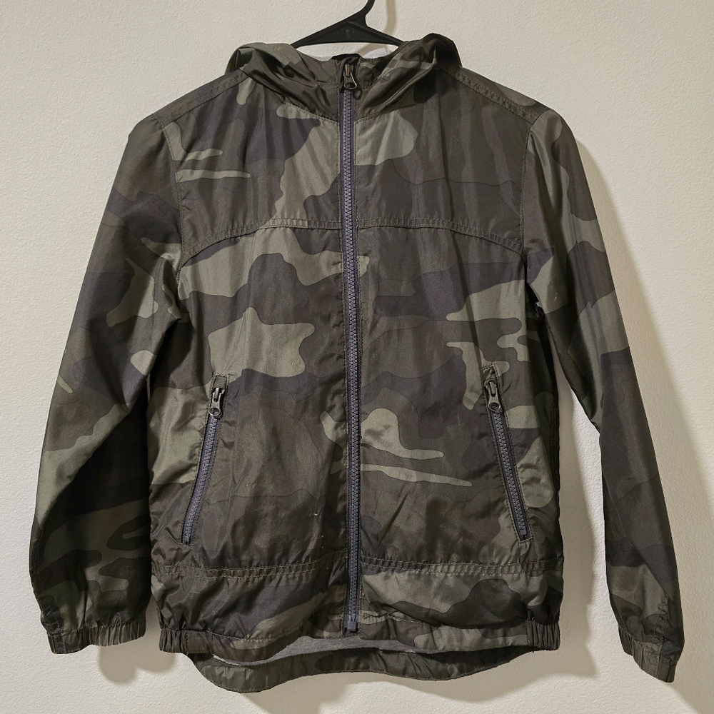 GAP Boys‎ Camo Hooded Jacket Green Coat Medium